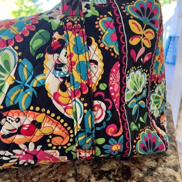 Vera Bradley Black Quilted Floral & Paisley Travel Duffel - Picture 10 of 15